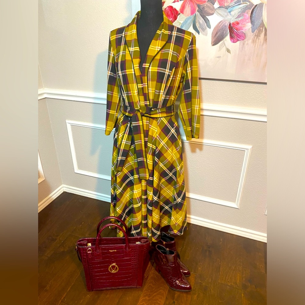 Plaid Dress || See description for measurements